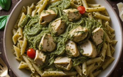 Pasta al pesto con pollo